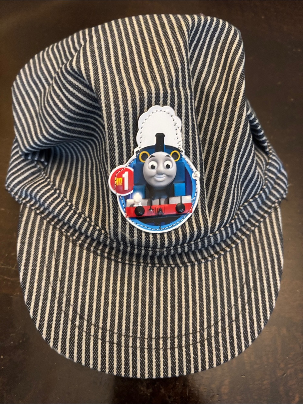 Thomas & Friends Pinstripe Engineer Cap in Navy and White with Thomas Patch